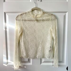 Anthropologie Cream Lace Blouse